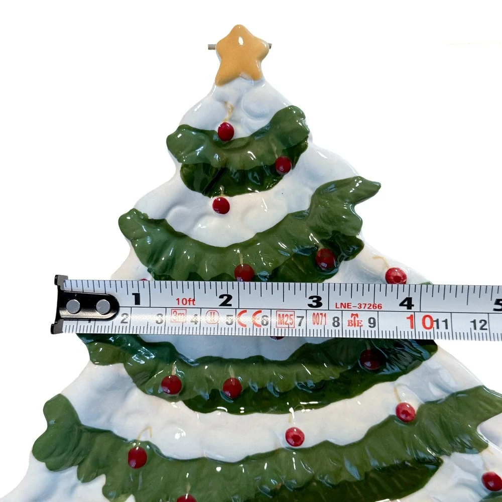 Park Designs Teresa Kogut Christmas Joys Ceramic Tree Trivet Spoon Rest Folk Art